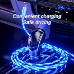 Cable de Carga Magnético 3 en 1 con LED para iPhone, USB-C y Micro USB